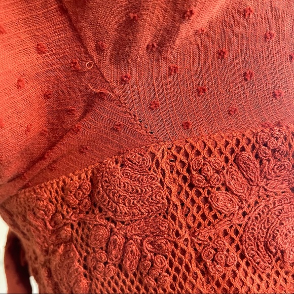 Free People Sugarpie Mini Cinnamon Swiss Dot V-neck Dress - Picture 10 of 15